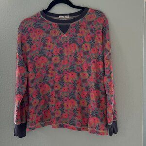 NATURAL LIFE ~ FLORAL WAFFLE TOP ~ XS / S ~ SOFT!!!!!
